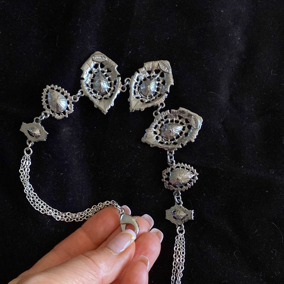 Jewelry necklace with blue crystal like sapphire and Swarovski. - Picture 6 of 7